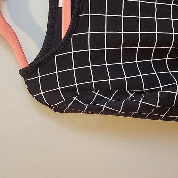 Tea Collection Black and White Checkered Drop Waist Dress 8 - Picture 4 of 9